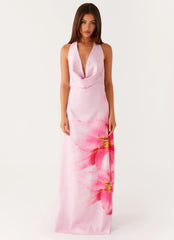 Bryony Cowl Maxi Dress Pink