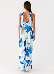 Ashelle Chiffon Maxi Dress Cerulean Bloom