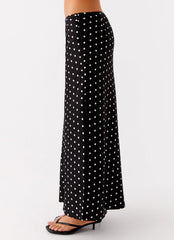 Breanne Midi Skirt Black Polka Dot