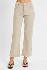 Hazel Blues® | RISEN Tummy Control Mid Rise Ankle Straight Jeans