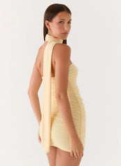 Breaking News Micro Mini Dress Yellow