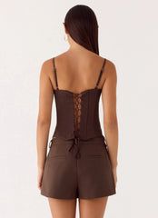 Asher Suiting Shorts Dark Chocolate