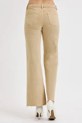 Hazel Blues® | RISEN Raw Hem Wide Leg Jeans