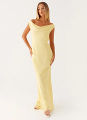 Brittany Chiffon Maxi Dress Pastel Yellow