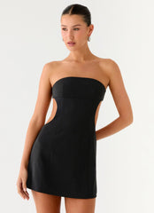 Antalya Strapless Mini Dress Black
