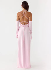 Breathe Me Long Sleeve Maxi Dress Baby Pink