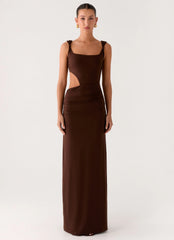 Balvin Cut Out Maxi Dress Cool Chocolate
