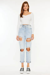 Hazel Blues® |  Kancan Open Pack Paperbag Mom Jeans