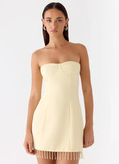 Arista Strapless Mini Dress Yellow
