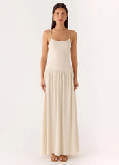 Ali Linen Maxi Dress Oatmeal