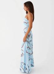 Aster Bloom Maxi Dress Blue Floral