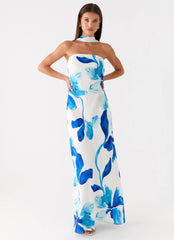 Ashelle Chiffon Maxi Dress Cerulean Bloom