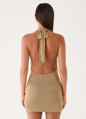Aradie Shimmer Mini Dress Shimmer Gold