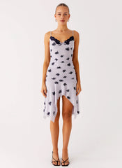 Amor Flock Hanky Mini Dress Lilac