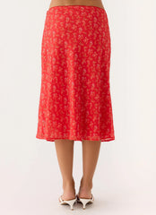 Calia Midi Skirt Magenta Red Rose