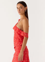 Calia Top - Magenta Red Rose