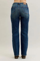 Hazel Blues® | Judy Blue Seam Detail Straight Leg Jeans