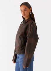 Chicago Bomber Jacket Chocolate