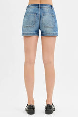 Hazel Blues® |  RISEN Low Rise Patched Pocket Shorts