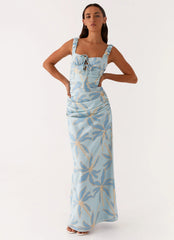 Cosmic Love Ruched Maxi Dress Opulent Blue