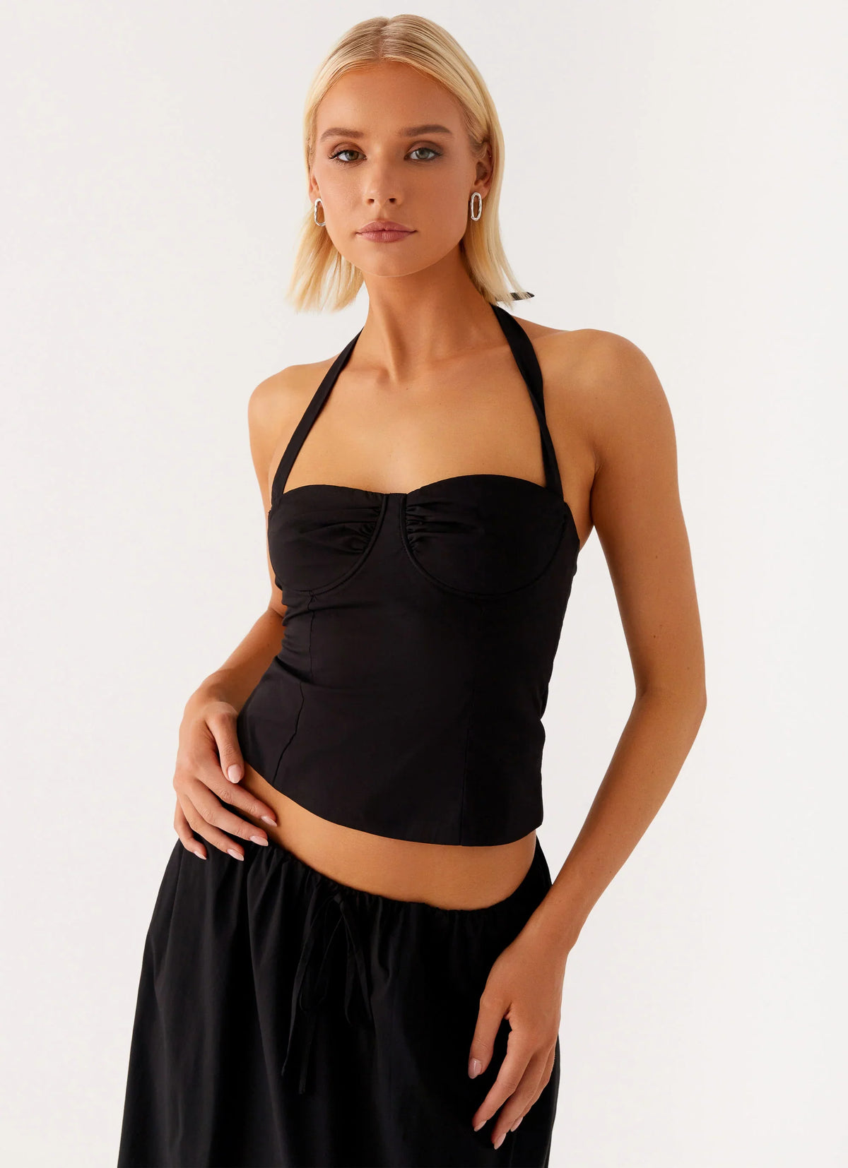 Cheryl Bustier Halter Top Black
