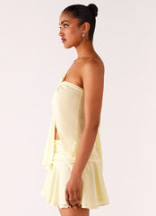 Delight Me Asymmetrical Top Yellow
