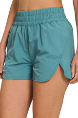 Hazel Blues® |  Zenana Windbreaker Smocked Waistband Running Shorts