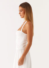 Cheryl Bustier Halter Top White