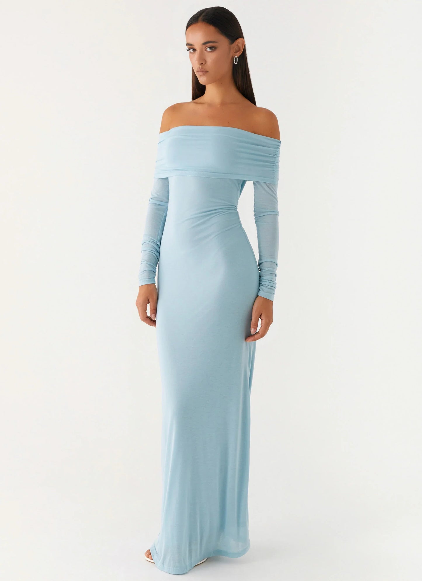 Cocoa Long Sleeve Maxi Dress Blue