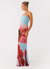 Amelle Maxi Dress Turquoise Bloom