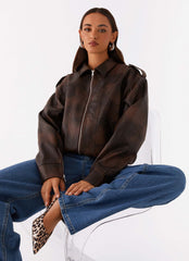 Chicago Bomber Jacket Chocolate