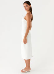 Asling Bustier Midi Dress White