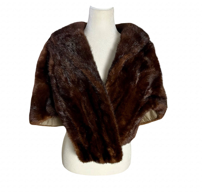 50s chestnut brown stole | one size