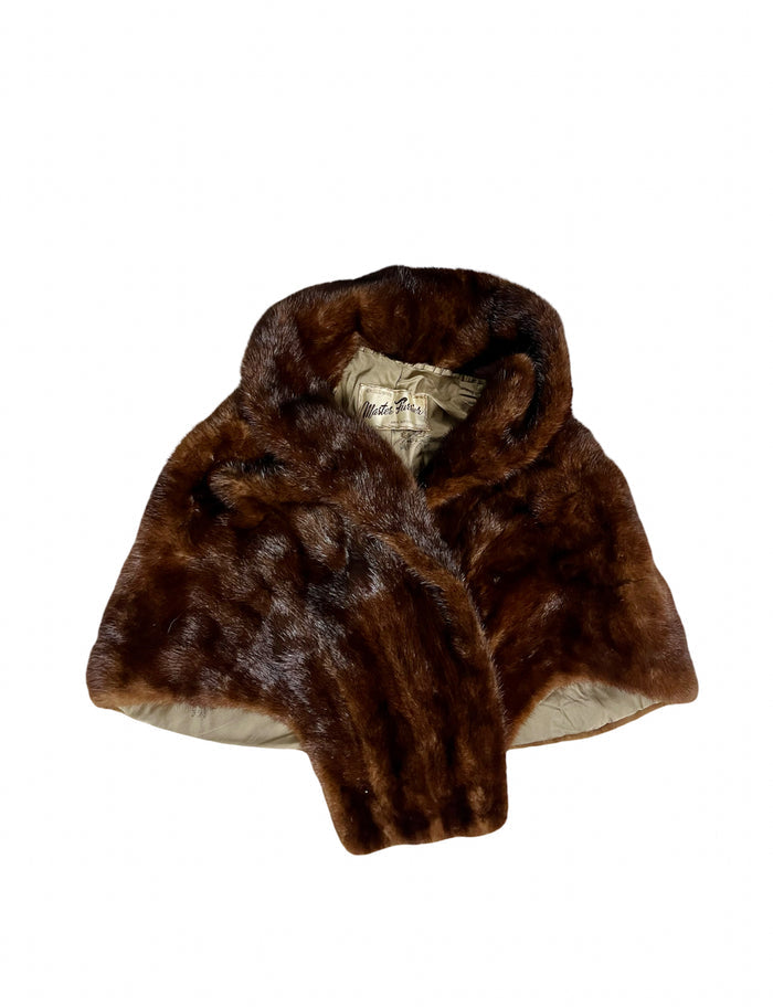 50s chestnut brown stole | one size