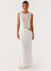 Above Ground Sequin Maxi Dress White