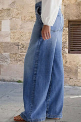 Hazel Blues® |  Pocketed Embroidered Straight Leg Jeans