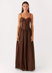 Cerys Maxi Dress Chocolate