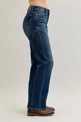Hazel Blues® | Judy Blue Seam Detail Straight Leg Jeans