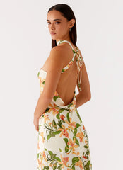 Damali Satin Maxi Dress Floral Print