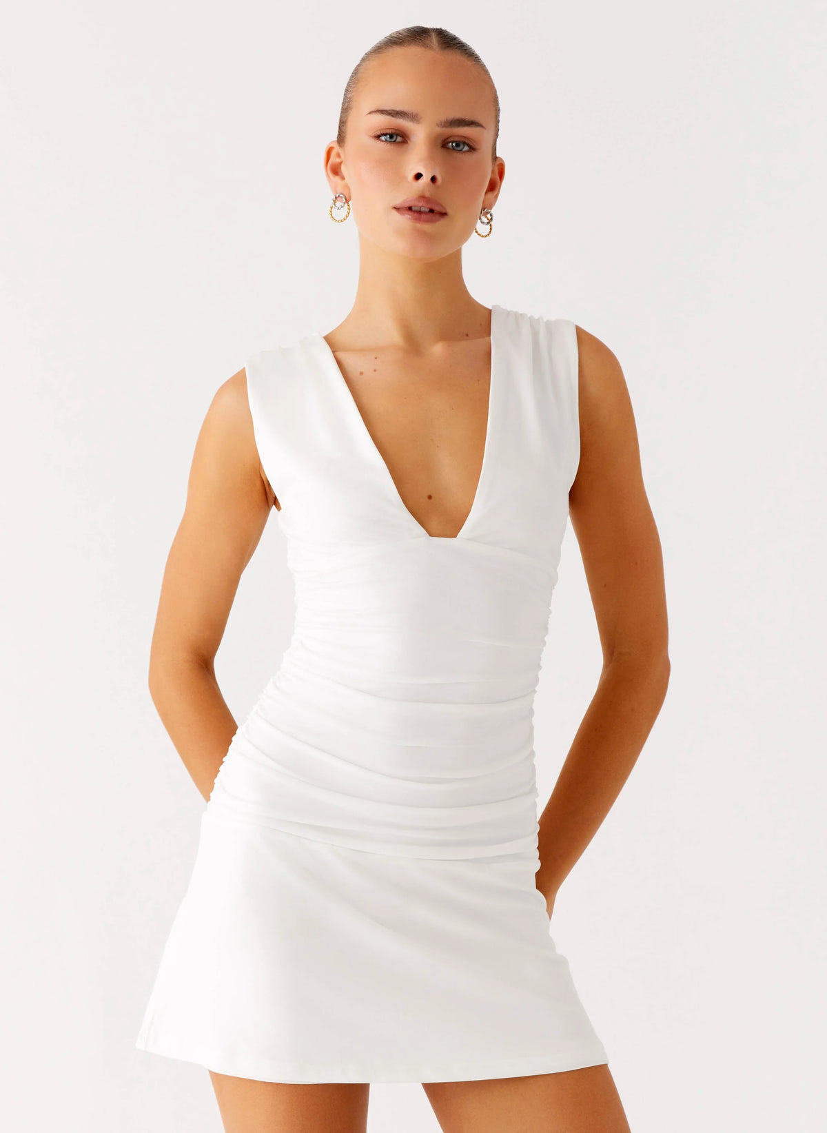 Cherry Sky Mini Dress White