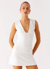 Cherry Sky Mini Dress White