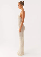 Beach House Crochet Maxi Dress White