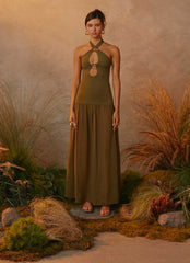 Cypress Kiss Maxi Dress Khaki