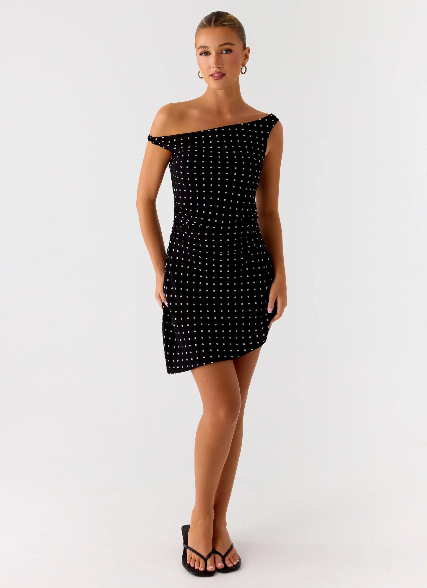 Delusional Mini Dress Black Polkadot