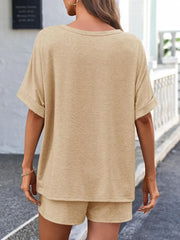 Hazel Blues® |  Round Neck T-Shirt and Drawstring Shorts Set