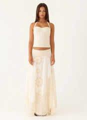 Cheryl Bustier Halter Top Ivory