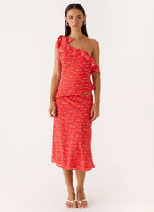 Calia Top Magenta Red Rose