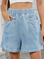 Hazel Blues® |  Elastic Waist Denim Shorts