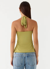 Corah Halter Top Green Olive