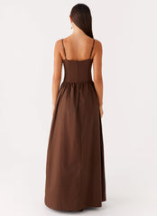Cerys Maxi Dress Chocolate
